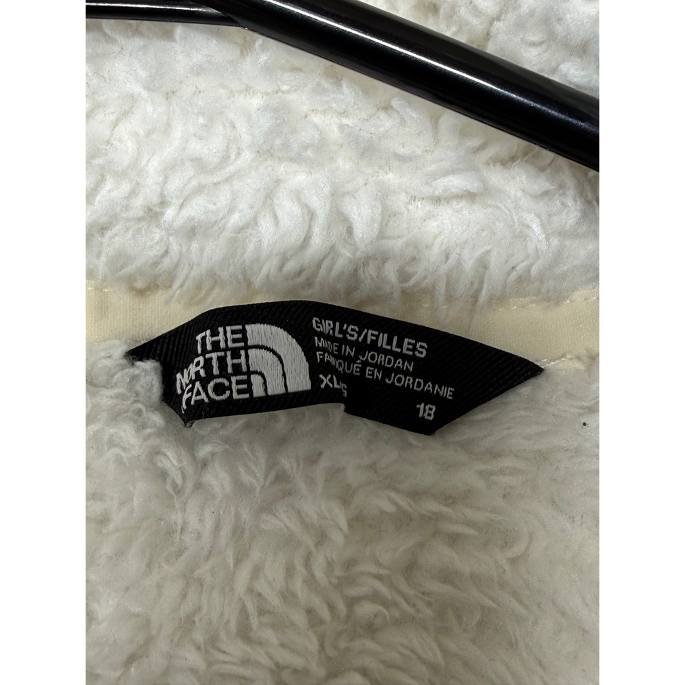 The North Face Girls Osito Full Zip Fleece Jacket White XL 18 High Pile Soft - Picture 8 of 9